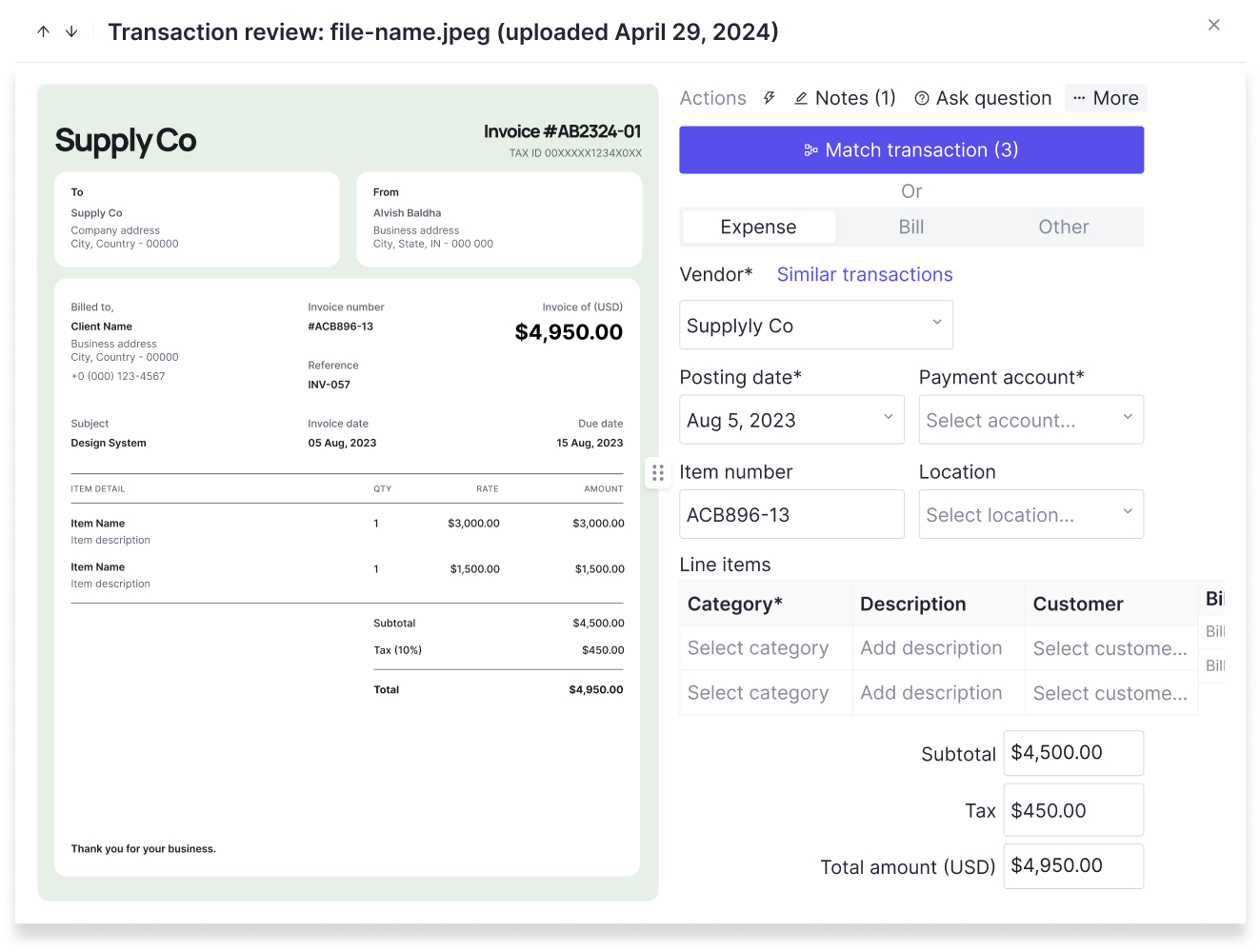 Product - Receipt Review