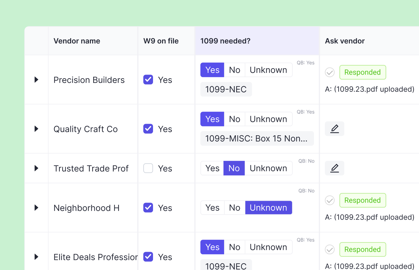 1099 tracking software